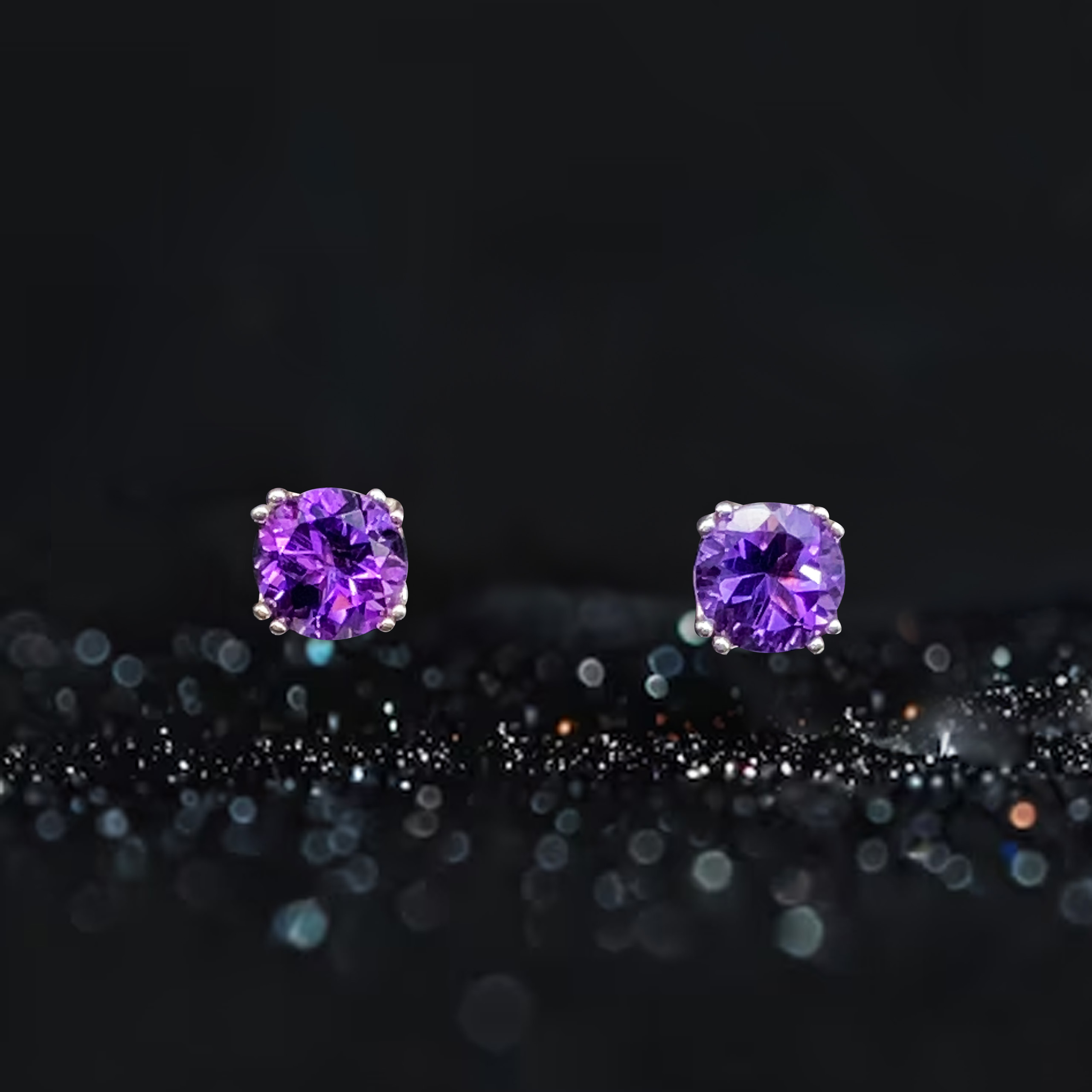 Twilight Petals Earrings - Amethyst