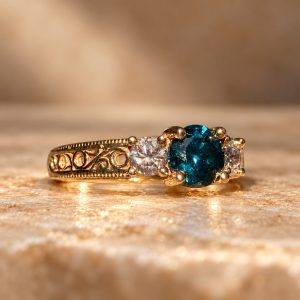 Étoile Bleue Ring – Dual Certified Natural Blue Diamond & Art Deco Diamond Ring